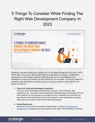 5 things to consider while finding the right