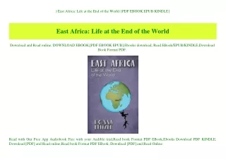 ^DOWNLOAD-PDF) East Africa Life at the End of the World {PDF EBOOK EPUB KINDLE}