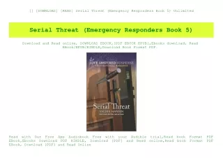 [] [DOWNLOAD] [READ] Serial Threat (Emergency Responders Book 5) Unlimited
