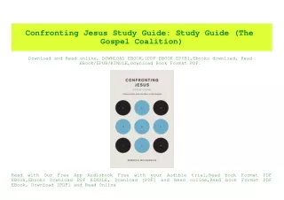 (READ-PDF!) Confronting Jesus Study Guide Study Guide (The Gospel Coalition) PDF - KINDLE - EPUB - MOBI