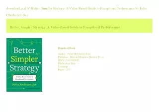 download p d f better simpler strategy a value