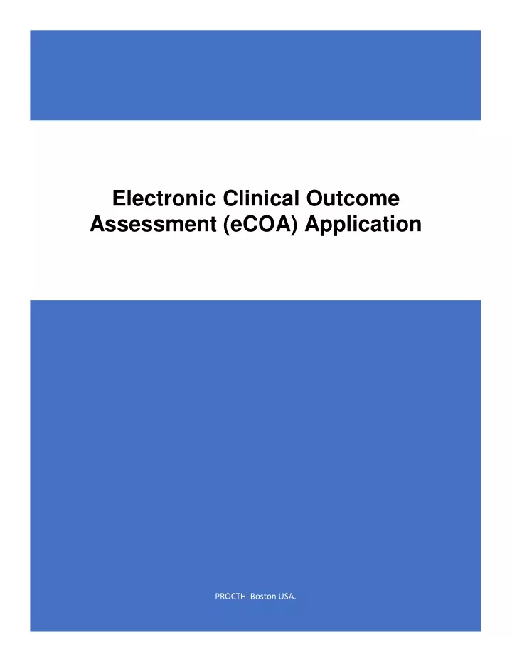 electronic clinical outcome assessment ecoa