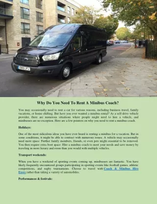 Do You Need To Rent A Coach & Minibus Hire Essex