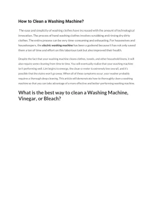 how to clean a washing machine