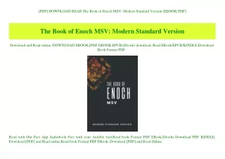 [PDF] DOWNLOAD READ The Book of Enoch MSV Modern Standard Version [EBOOK PDF]