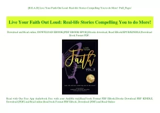 [R.E.A.D] Live Your Faith Out Loud Real-life Stories Compelling You to do More! 'Full_Pages'