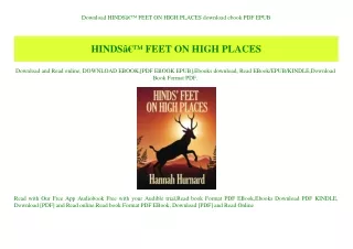 Download HINDSÃ¢Â€Â™ FEET ON HIGH PLACES download ebook PDF EPUB