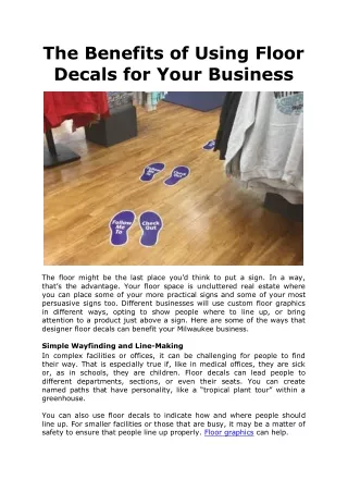 The Benefits of Using Floor Decals for Your Business