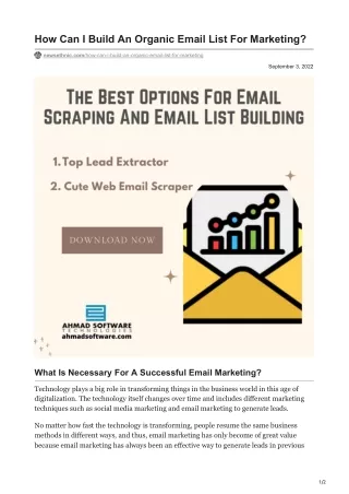 how can i build an organic email list
