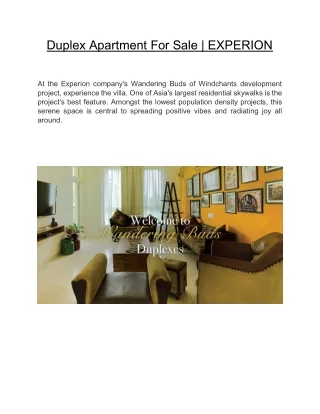 duplex apartment for sale experion
