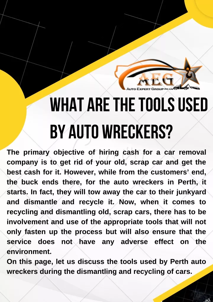 what are the tools used by auto wreckers