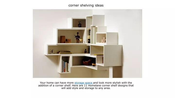 corner shelving ideas