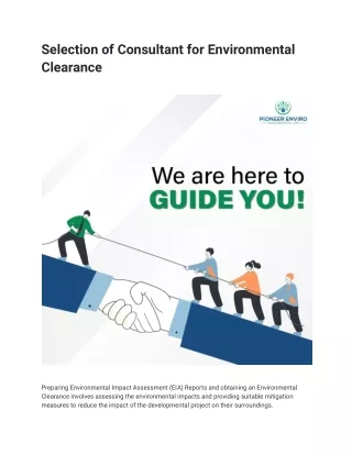 Selection of Consultant for Environmental Clearance