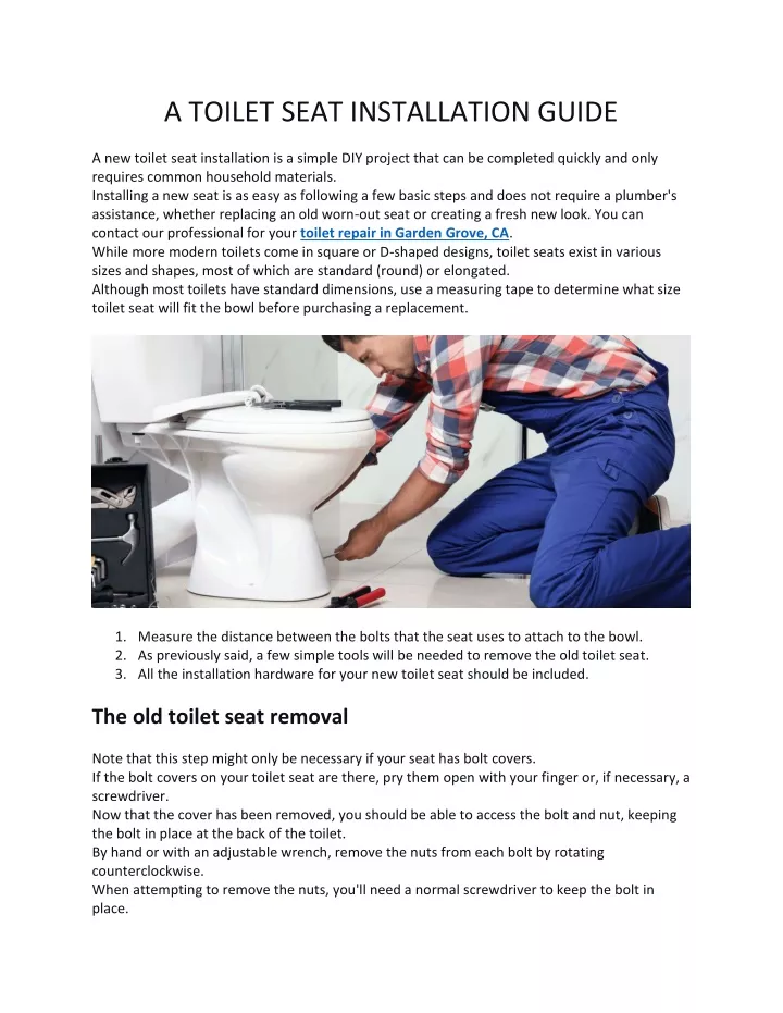 a toilet seat installation guide