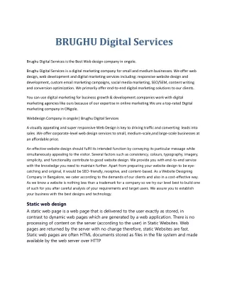 Webdesign Company in ongole| Brughu Digital Services