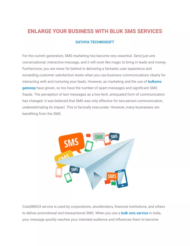enlarge your business with bluk sms services