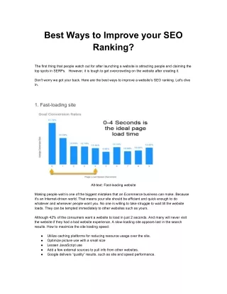 Best ways to Improve your SEO Ranking.