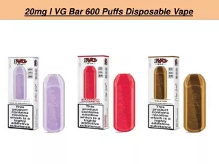20mg I VG Bar 600 Puffs Disposable Vape
