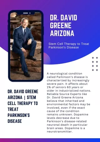 Dr. David Greene Arizona  Stem Cell Therapy to Treat Parkinson's Disease