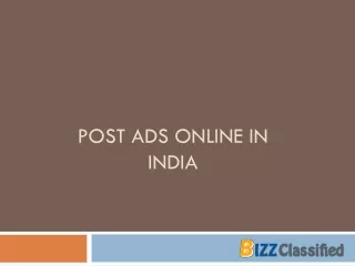 Post Ads Online in India