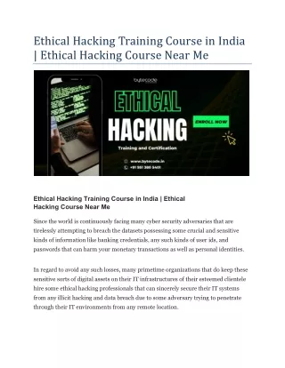 ethical hacking training course in india ethical