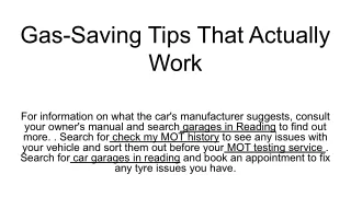 gas saving tips that actually work