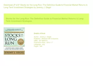Download_[P.d.f]^ Stocks for the Long Run The Definitive Guide to Financial