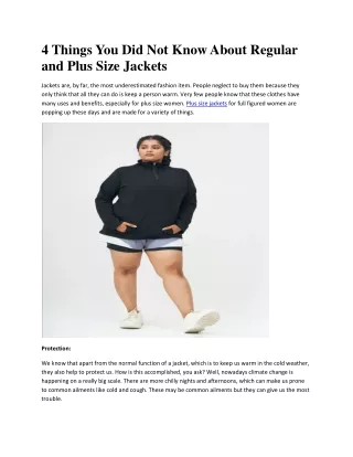 4 Things You Did Not Know About Regular and Plus Size Jackets