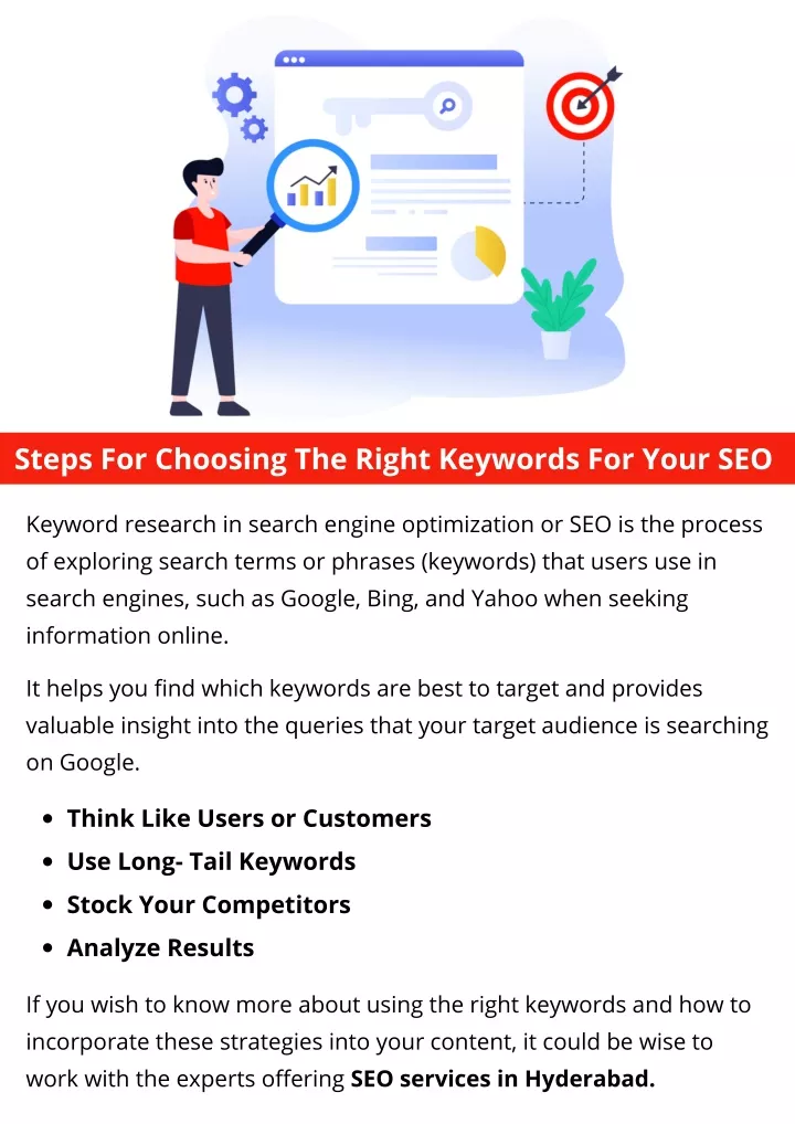 steps for choosing the right keywords for your seo