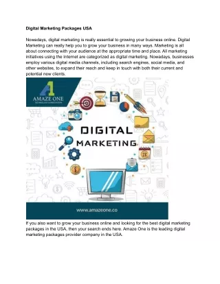 Digital Marketing Packages USA