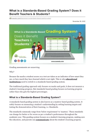 What is a Standards-Based Grading System Does it Benefit Teachers & Students