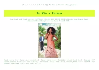 [D.o.w.n.l.o.a.d R.e.a.d]] To Win a Prince 'Full_Pages'
