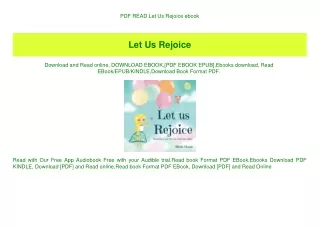 PDF READ  Let Us Rejoice ebook