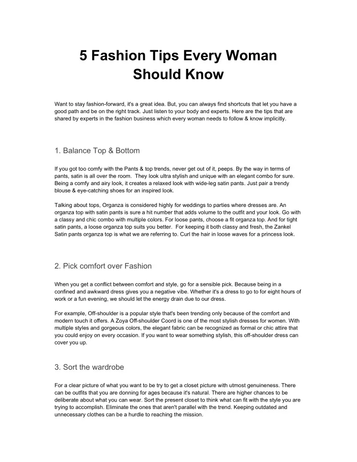 PPT - 5 Fashion Tips Every Woman Should Know PowerPoint Presentation ...