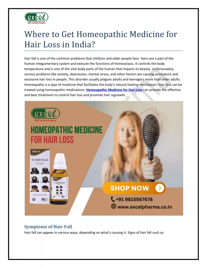 where to get homeopathic medicine for hair loss