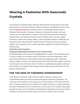 Wearing A Pashmina With Swarovski Crystals
