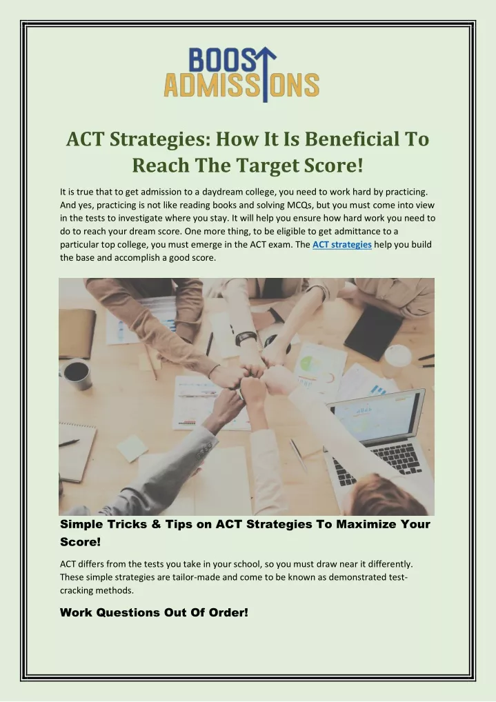 act strategies how it is beneficial to reach