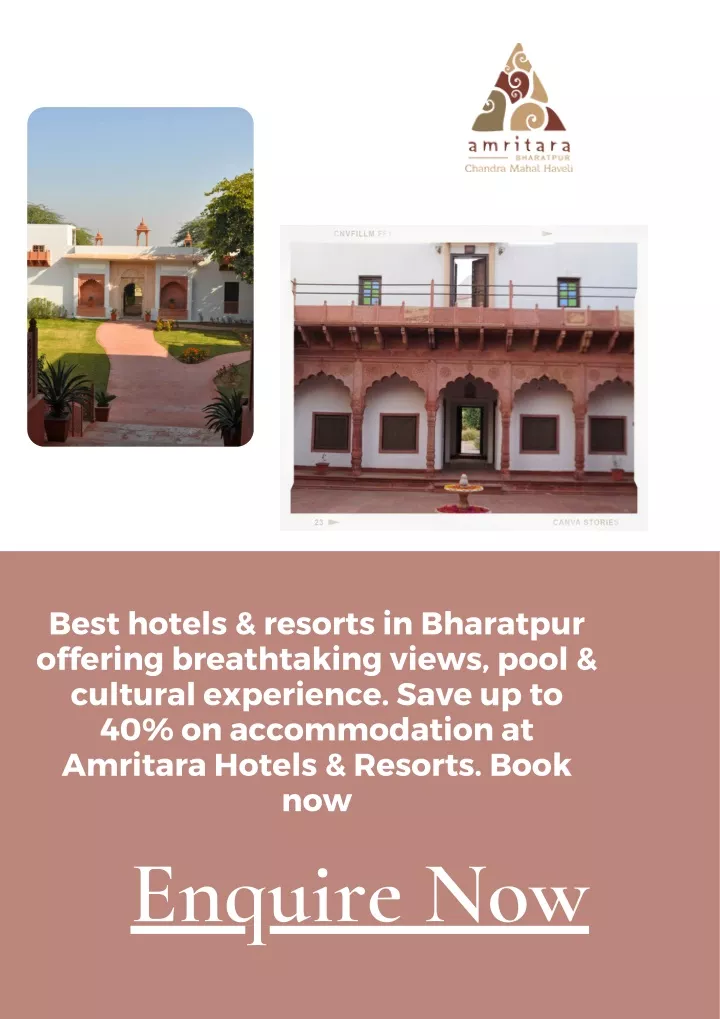 best hotels resorts in bharatpur offering