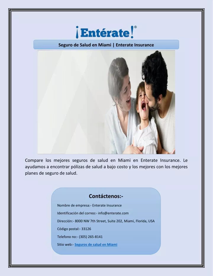 seguro de salud en miami enterate insurance