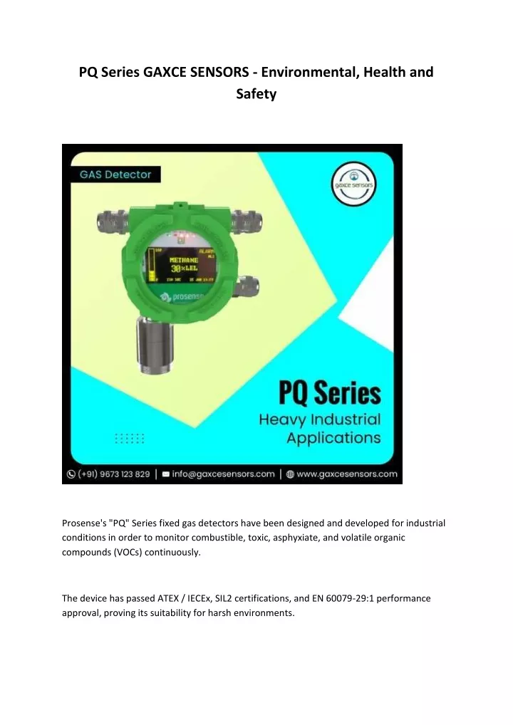pq series gaxce sensors environmental health