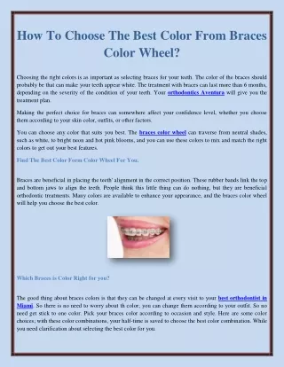 How To Choose The Best Color From Braces Color Wheel?