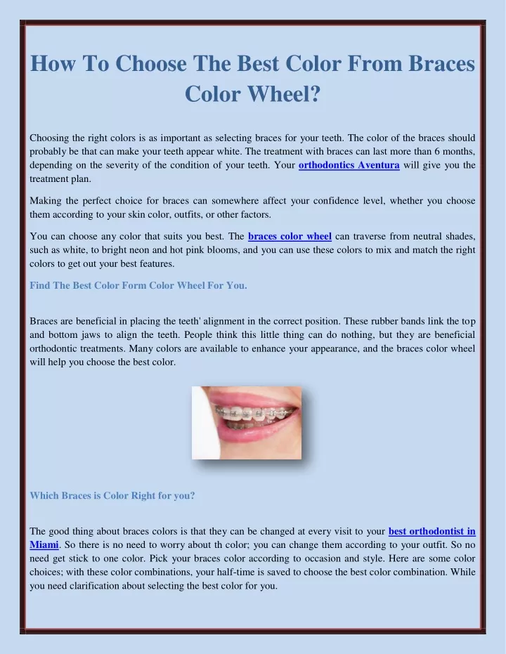 how to choose the best color from braces color