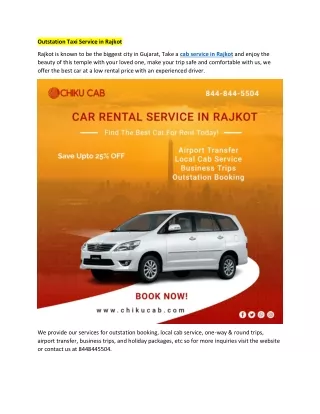outstation taxi service in rajkot
