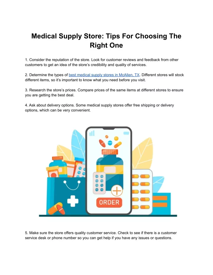 medical supply store tips for choosing the right