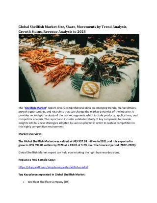 global shellfish market size share movements
