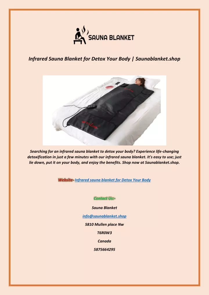 infrared sauna blanket for detox your body