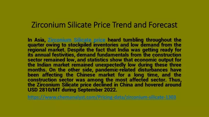 zirconium silicate price trend and forecast