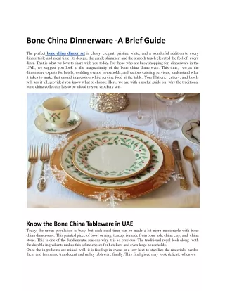 Bone China Dinnerware -A Brief Guide.docx