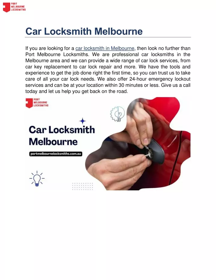 car locksmith melbourne