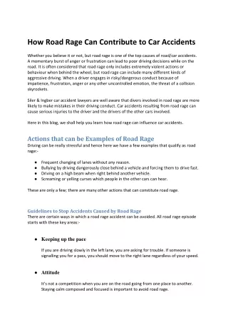 how road rage can contribute to car accidents